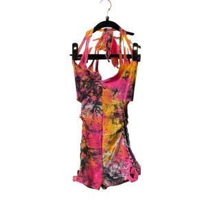 $59 Sold Out Dolls Kill Club Exx Endless Horizon Shredded Romper XS NWT